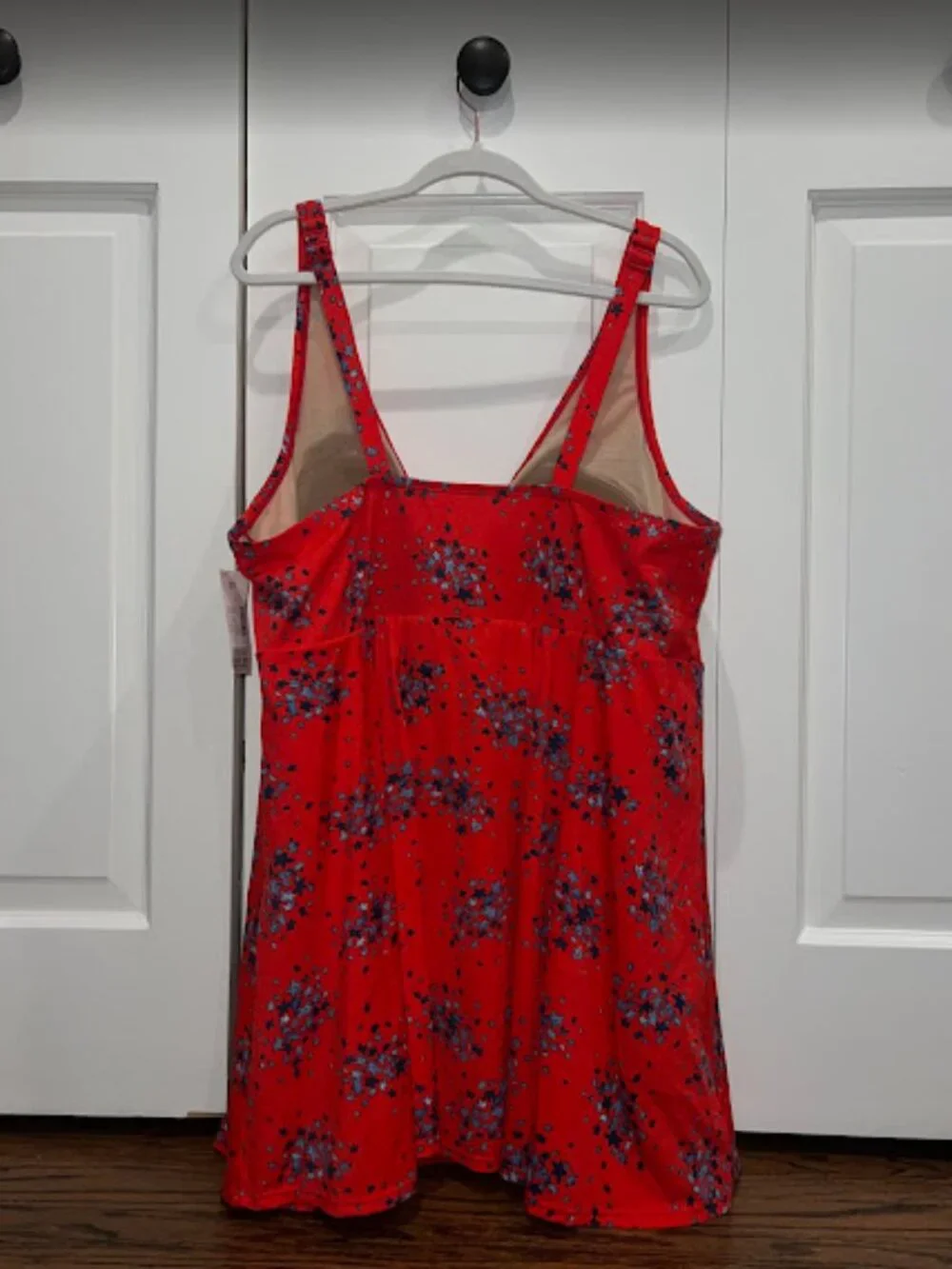 NWT Catherine's One-Piece Swim Dress, Red/Blue Stars - Plus Size 28W - Picture 3 of 8